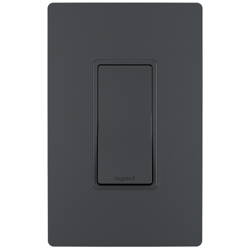 Product image for Pass & Seymour TM870-GCC10 Decorator Switch, 1Pole, 15A 120/277V w/ Ground, Side and Back Wire - Graphite