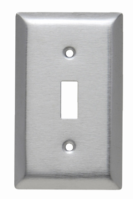 Product image for Pass & Seymour SL1 1Gang Wall Plate, Toggle, Standard - 430 Stainless Steel