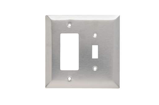 Mayer-DDS-Combination Openings, 1 Toggle Switch and 1 Decorator, Two Gang, 302/304 Stainless Steel-1