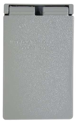 Product image for Pass & Seymour CA723-G 1-Gang Gray Die-Cast Zinc Self Closing Weatherproof Box Cover