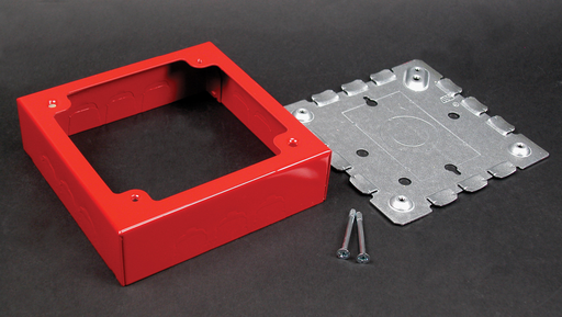Product image for Wiremold R5752 Red Steel Non-Metallic 1-Channel 2-Gang Alarm Device Box