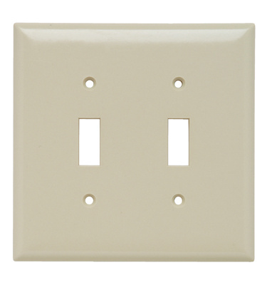 Product image for Pass & Seymour SPO2-I 2Gang Wall Plate, Toggle Switch, Jumbo - Ivory