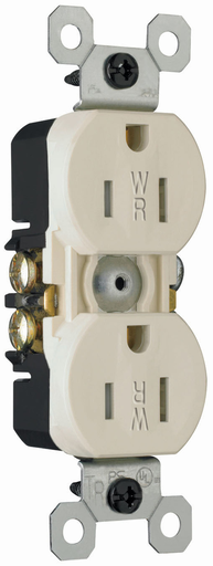 Mayer-DDS-Trademaster® 15A 125V Tamper-Resistant Weather-Resistant Duplex Receptacle, Light Almond-1