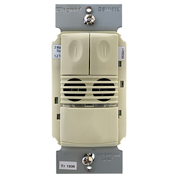 Product image for Wattstopper DSW-302-I 120/277 VAC Ivory Dual Technology Dual Relay Wall Switch Occupancy Sensor