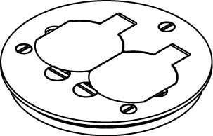 Product image for Wiremold 895TAL 4-1/4" Aluminum Duplex Receptacle Floor Box Cover Plate with Flip Lid