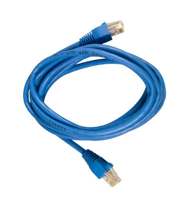 Product image for On-Q AC3607-BE-V1 4-Pair 7 Foot 24 AWG RJ45 Category 6 Blue Polycarbonate Patch Cord