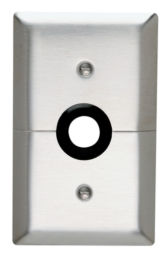 Product image for Pass & Seymour SS754 1Gang Wall Plate, Split TV/Coax, 7/8" Hole - 302/304 Stainless Steel