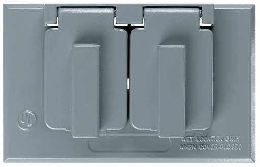 Product image for P&S CA8BRH WP 1G HORIZ DUPLEX COVER