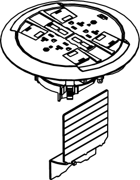 Product image for Wiremold 881RC4ATCAL Ratchet-Pro 881-Series Multiple Service Floor Box Cover Kit