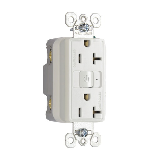 Product image for Pass & Seymour RF26352CD-W RF Plugload Receptacle, Dual Control, 20A 125V - White