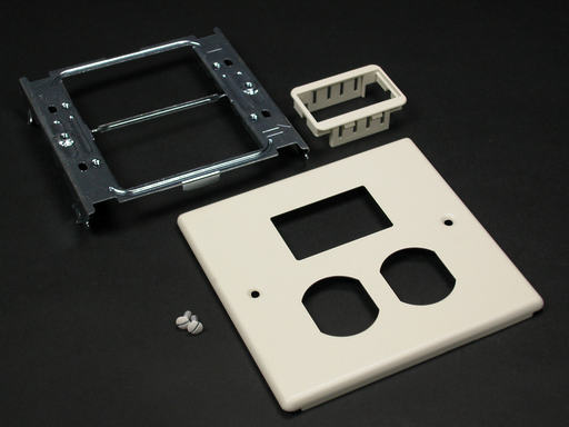 Wiremold G4047BM 4-3/4 x 5-1/8" Gray Steel Multiple Channel Raceway 2-Gang Cover Duplex Receptacle and Mouse Hole Opening Product image for Wiremold G4047BM 4-3/4 x 5-1/8" Gray Steel Multiple Channel Raceway 2-Gang Cover Duplex Receptacle and Mouse Hole Opening
