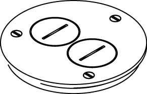 Product image for Wiremold 895TSP 4-1/4" Brass Floor Box Cover Plate with 2-Screw Plug Opening