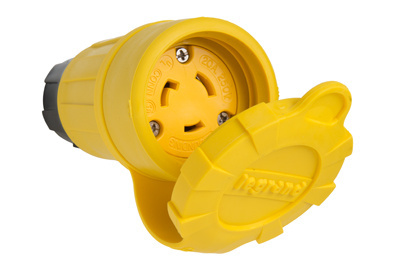 Product image for Pass & Seymour 27W48 Turnlok&#174; Watertight Connector, 20A 250V, L6-20R, NEMA 4X/6P, IP65/66/67 - Yellow