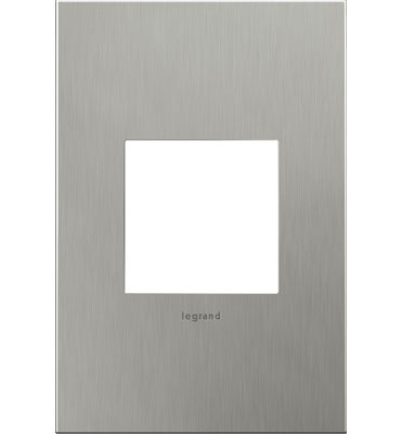 Product image for Pass & Seymour AWC1G2-BS4 1-Gang 2-Module Wall Plate - Brushed Stainless Steel
