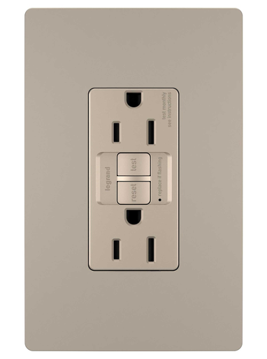 Product image for Pass & Seymour 1597-TRNICC4 15A 125V GFCI Tamper Resistant Receptacle, Nickel
