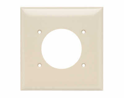 Product image for Pass & Seymour 3862-I 2-Gang Ivory Thermoset Plastic Power Outlet Receptacle Plate