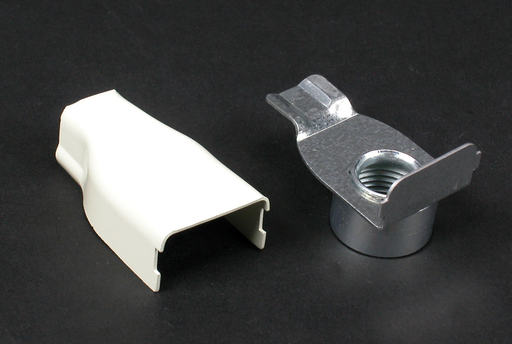 Product image for Wiremold V5784 2-1/8" Ivory Steel 1-Channel Raceway Elbow Box Connector