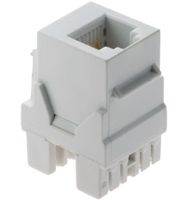 Product image for Pass & Seymour ACRJ25W1 RJ25 Telephone Connector Keystone Insert - White