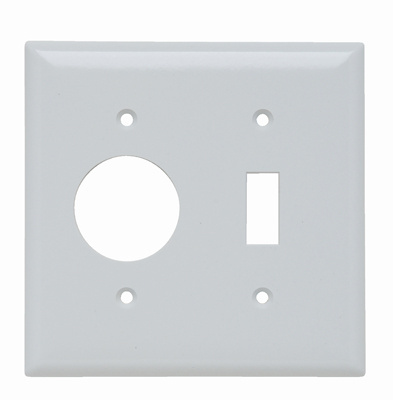 Product image for Pass & Seymour SP17-W 2-Gang 1-Toggle 1-Single Receptacle White Smooth Thermoset Plastic Standard Combination Wallplate