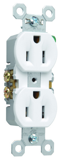 Product image for Pass & Seymour 3232-SW Duplex Self-Grounding Receptacle. 15 Amp, 125 Volt, White