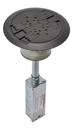 Product image for Wiremold RC4CTCBK RC4 Multi-Service Poke-Thru Finish Flange and Slide Holder Assembly