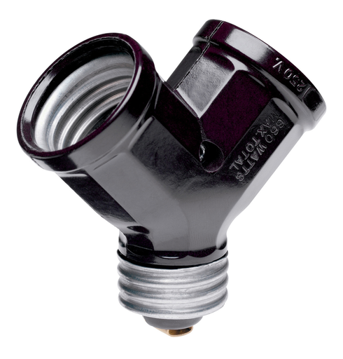 Product image for P&S 128 SGL LAMPHOLDER TO TWIN ADAP