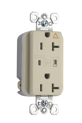 Product image for Pass & Seymour IG5362-ISP Isolated Ground Surge Protective Duplex Receptacle, Back & Side Wire, 20A 125V - Ivory