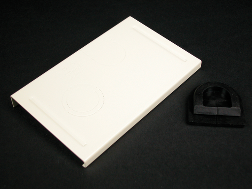 Product image for Wiremold V3046H-2 4-3/4 Inch Ivory Steel 1-Channel Raceway Tap-Off Fitting