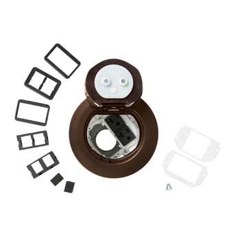 Product image for Wiremold 4ATCP2RBZ 4AT-Series Prewired Dual Service Style Evolution™ Poke-Thru Device-Bronze