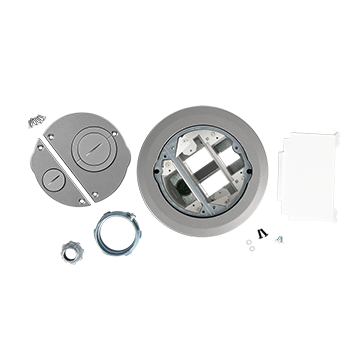 Product image for Wiremold 6ATCFFAL 6AT-Series Furniture Feed Evolution™ Poke Thru Device, Surface Style Cover, Aluminum