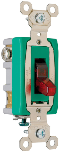 Product image for Pass & Seymour PS30AC1-RPL 1pole Pilot Lighted Switch, Back & Side Wire, 30A 120V - Red