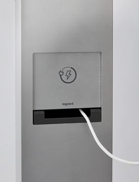 Mayer-DDS-Charging Station with Accent Light, 3-Gang, (1) Duplex GFCI and (2) 4-Port USB-A Outlets - Silver-1
