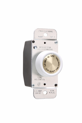 Product image for Pass & Seymour 94003-W Fan Speed Control, Rotary 3Speed 1.5Amp, White