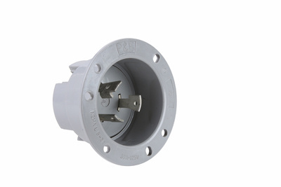 Pass & Seymour L530-FI Turnlok Flanged Inlet, 3wire, 30amp 125V - Gray Product image for Pass & Seymour L530-FI Turnlok Flanged Inlet, 3wire, 30amp 125V - Gray
