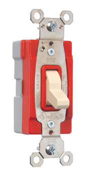 Product image for Pass & Seymour PT20AC1-LA PlugTail™ Single Pole Toggle Switch, 20A 120/277V - Light Almond