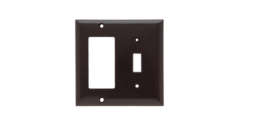 Product image for Pass & Seymour SP126 2-Gang 1-Toggle 1-Decorator Brown Smooth Thermoset Plastic Standard Combination Wallplate