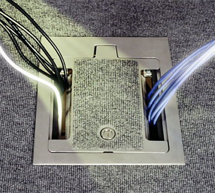 Product image for Wiremold RFB9 14-3/4 x 12-5/8 x 4-1/8" 9-Gang Steel Rectangular Recessed Floor Box