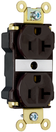 Product image for Pass & Seymour PT5362-A PlugTail™ Industrial Extra Heavy-Duty Spec Grade Duplex Receptacle, 20A 125V - Brown