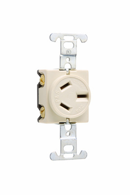 Product image for Pass & Seymour 6810-I Single Receptacle 3pole 3wire 20A 125/250V - Ivory