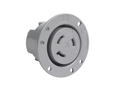 Product image for Pass & Seymour L730-FO Turnlok Flanged Outlet, 3wire, 30amp 277V - Gray