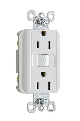 Product image for Pass & Seymour RF26252CD-W Plugload Wireless RF Duplex Receptacle, Dual Control, 15A 125V - White