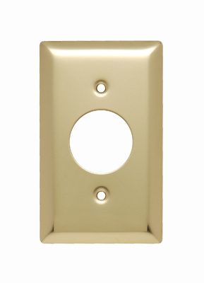 Product image for Pass & Seymour SB7-PB 1Gang Wall Plate, Single Receptacle, Standard - Polished Brass