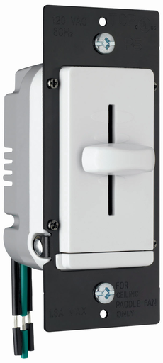 Product image for Wattstopper LSDH16-WV 120 Volt 1.6 Amp 300 W 1-Pole 4-Speed White Thermoplastic Decorator Fan Speed Control Dimmer