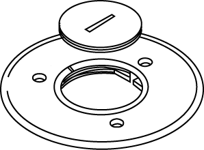 Product image for Wiremold 896CK 2-1/4" Threaded Brass Floor Box Communication or Power Cover Plate with 2-1/4" Threaded Opening