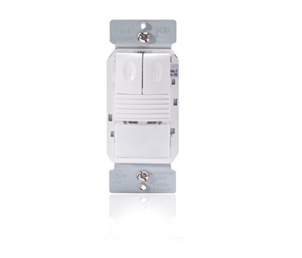 Product image for Wattstopper PW-302-W Passive Infrared Dual Relay Wall Switch Occupancy Sensor, 120/277V - White