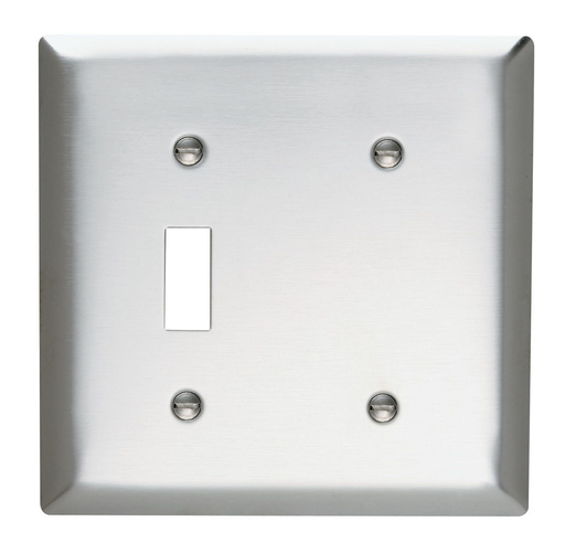 Mayer-DDS-Combination Openings, 1 Toggle Switch and 1 Blank, Two Gang, 302/304 Stainless Steel-1