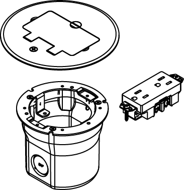 Product image for Wiremold 862GFI 862GFI-Series PVC Floor Box Assembly for Wood or Concrete Floors