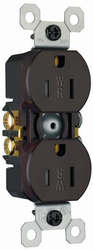 Mayer-DDS-Trademaster® 15A 125V Tamper-Resistant Weather-Resistant Duplex Receptacle, Brown-1