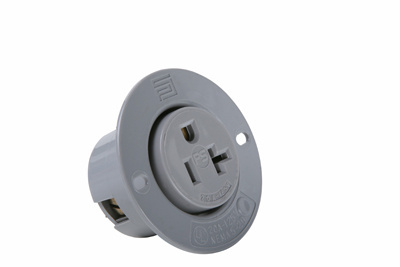 Product image for Pass & Seymour 5379-SS Straight Blade 2pole 3wire 20A 125V Flanged Outlet