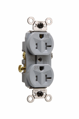 Mayer-DDS-20A 125V Commercial Grade Tamper-Resistant Weather-Resistant Duplex Receptacle, Gray-1